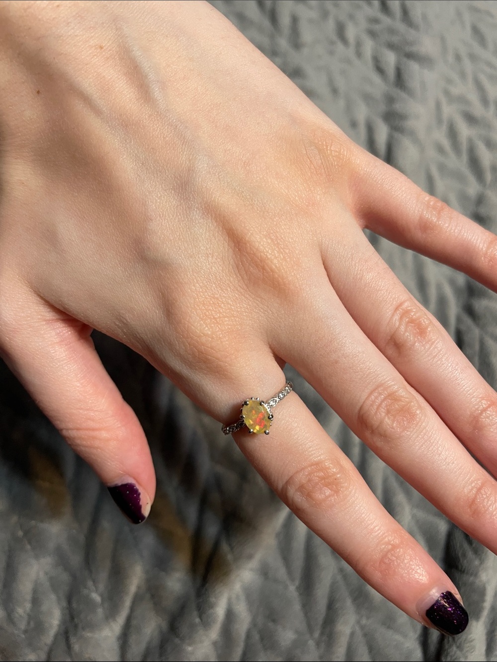 Opal Ring - Sterling silver